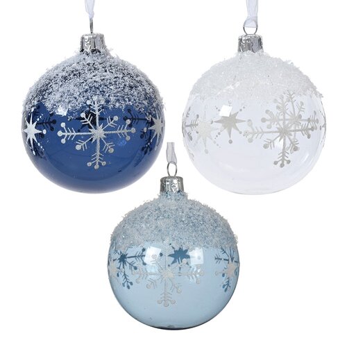Decoris glazen kerstbal assortie - D 8 cm