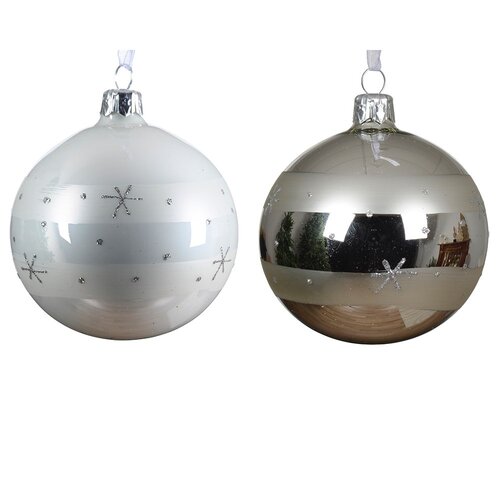 Decoris glazen kerstbal assortie - D 8 cm