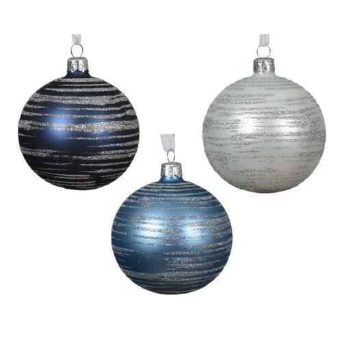 Decoris glazen kerstbal assortie - D 8 cm