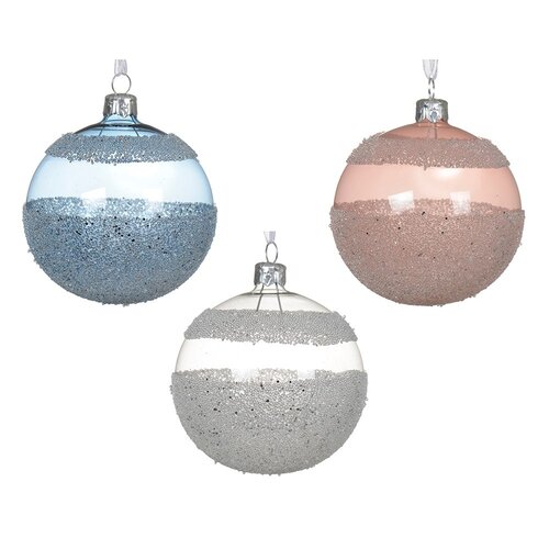 Decoris glazen kerstbal assortie - D 8 cm