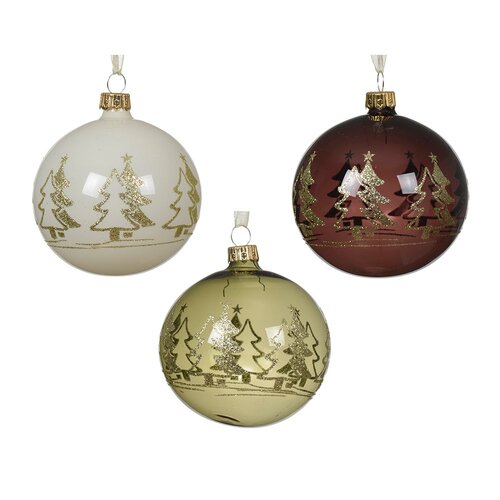 Decoris glazen kerstbal assortie - D 8 cm