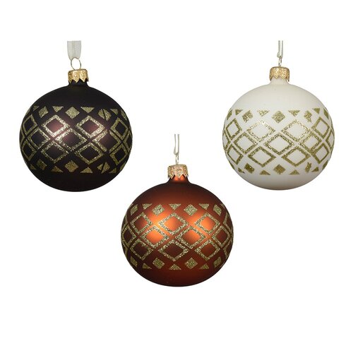 Decoris glazen kerstbal assortie - D 8 cm