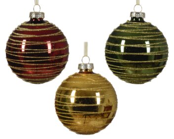 Decoris glazen kerstbal assortie - D 8 cm