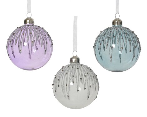 Decoris glazen kerstbal assortie - D 8 cm