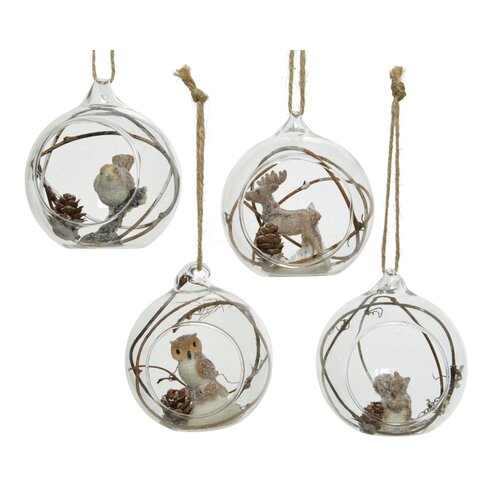 Decoris glazen kerstbal bruin - D 8 x H 8,5 cm