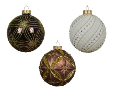 Decoris glazen kerstbal espresso - D 10 cm