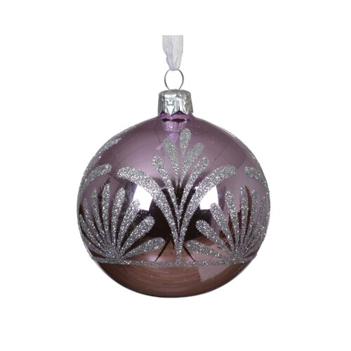 Decoris glazen kerstbal fris lila - D 8 cm