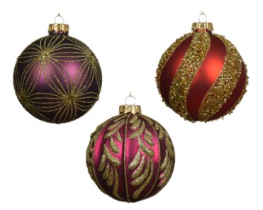 Decoris glazen kerstbal granaatappel - D 10 cm