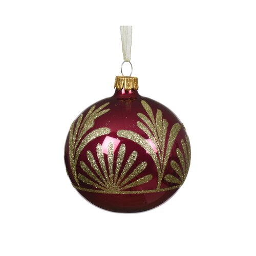 Decoris glazen kerstbal granaatappel - D 8 cm