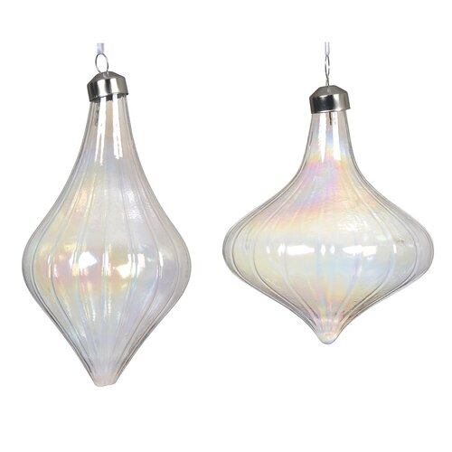 Decoris glazen kerstbal helder - D 10 x H 13,5 cm