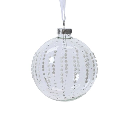 Decoris glazen kerstbal helder - L 8 x H 8 cm