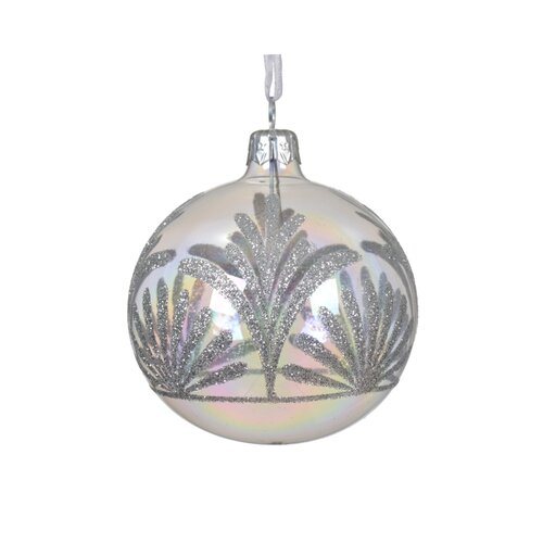 Decoris glazen kerstbal iris transparant - D 8 cm