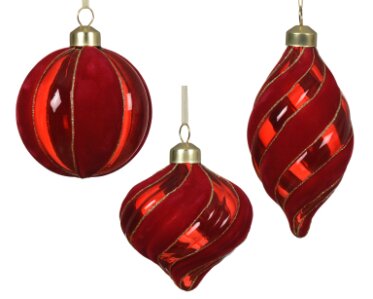 Decoris glazen kerstbal kerstrood - D 8 cm