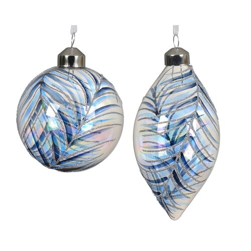 Decoris glazen kerstbal transparant/kleur(en) - D 8 cm