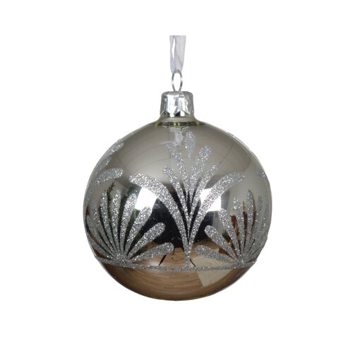 Decoris glazen kerstbal zilver - D 8 cm