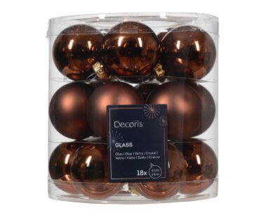 Decoris glazen kerstballen  espresso - D 4 cm