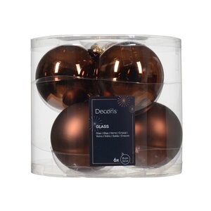 Kerstballen glas espresso - D 8,0 cm