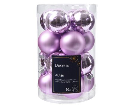 Decoris glazen kerstballen  fris lila - D 3,5 cm