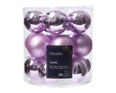 Decoris glazen kerstballen  fris lila - D 4 cm