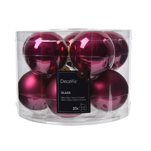 Decoris kerstballen glas granaatappel - D 6 cm