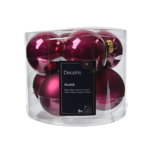 Decoris kerstballen glas granaatappel - D 7 cm
