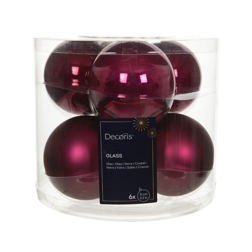 Decoris kerstballen glas granaatappel - D 8 cm