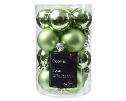 Decoris kerstballen glas groene thee - D 3,5 cm