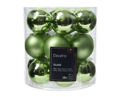 Decoris kerstballen glas groene thee - D 4 cm