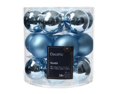 Decoris kerstballen glas ijsblauw - D 4 cm