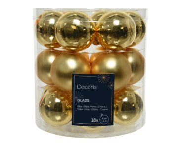 Decoris kerstballen glas licht goud - D 4 cm