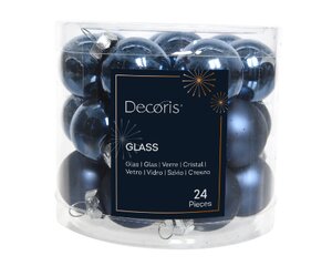 Kerstballen glas nachtblauw - D 2,5 cm