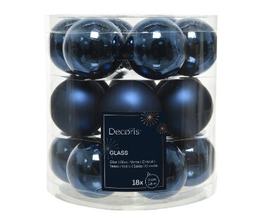 Decoris kerstballen glas nachtblauw - D 4 cm