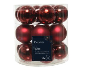 Decoris kerstballen glas ossenbloed - D 4 cm