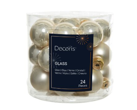 Decoris kerstballen glas parel - D 2,5 cm