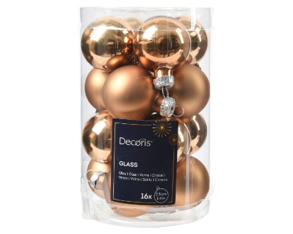 Decoris kerstballen glas pecannoot - D 3,5 cm