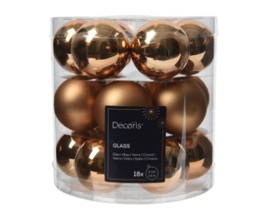 Decoris kerstballen glas pecannoot - D 4 cm