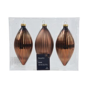 Decoris ijspegels glas espresso 3 stuks - D 6 x H 13 cm