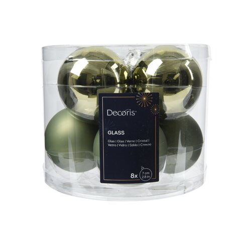 Decoris kerstballen glas rozemarijn - D 7 cm