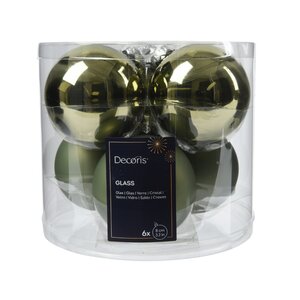 Kerstballen glas rosemarijn - D 8,0 cm