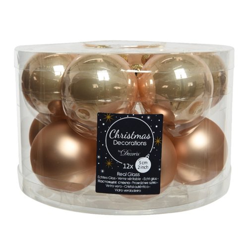 Decoris kerstballen glas toffee - D 5 cm