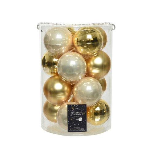 Decoris kerstballen glas parel - D 8 cm - afbeelding 1