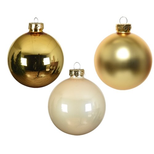 Decoris kerstballen glas parel - D 8 cm - afbeelding 2