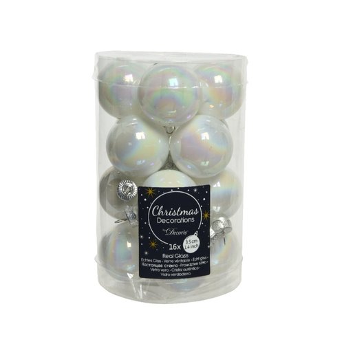 Decoris kerstballen glas iris - D 3,5 cm
