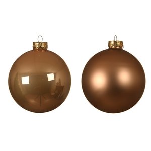Decoris kerstballen glas toffee - D 10 cm