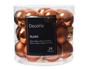 Decoris kerstballen glas warme cider - D 2,5 cm