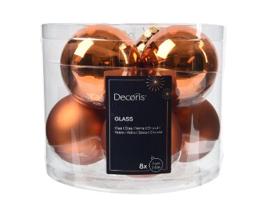 Decoris kerstballen glas warme cider - D 7 cm