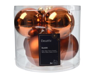 Decoris kerstballen glas warme cider - D 8 cm