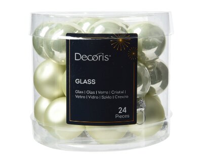 Decoris kerstballen glas wit mint - D 2,5 cm