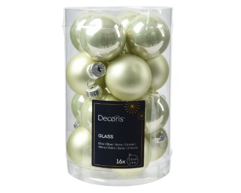 Decoris kerstballen glas wit mint - D 3,5 cm