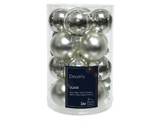 Kerstballen glas zilver - D 3,5 cm